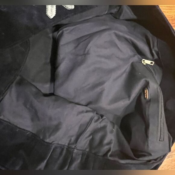 Free People Valera Embroidered Velvet Bag in Navy Blue NWOT - Picture 3 of 5